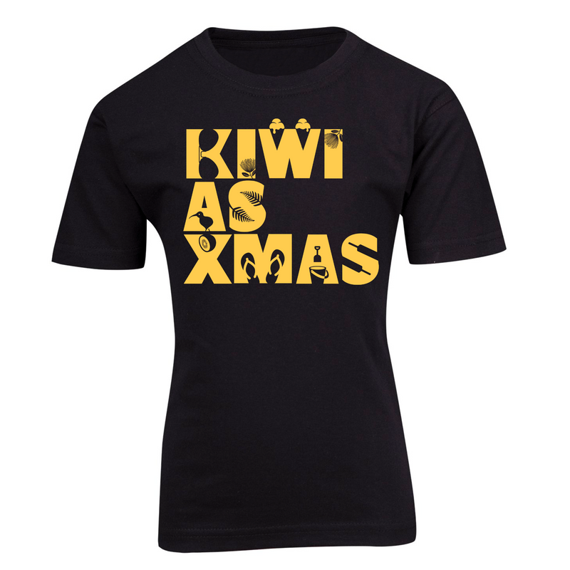 Kiwi as Xmas - Short sleeved T-Shirt Gold