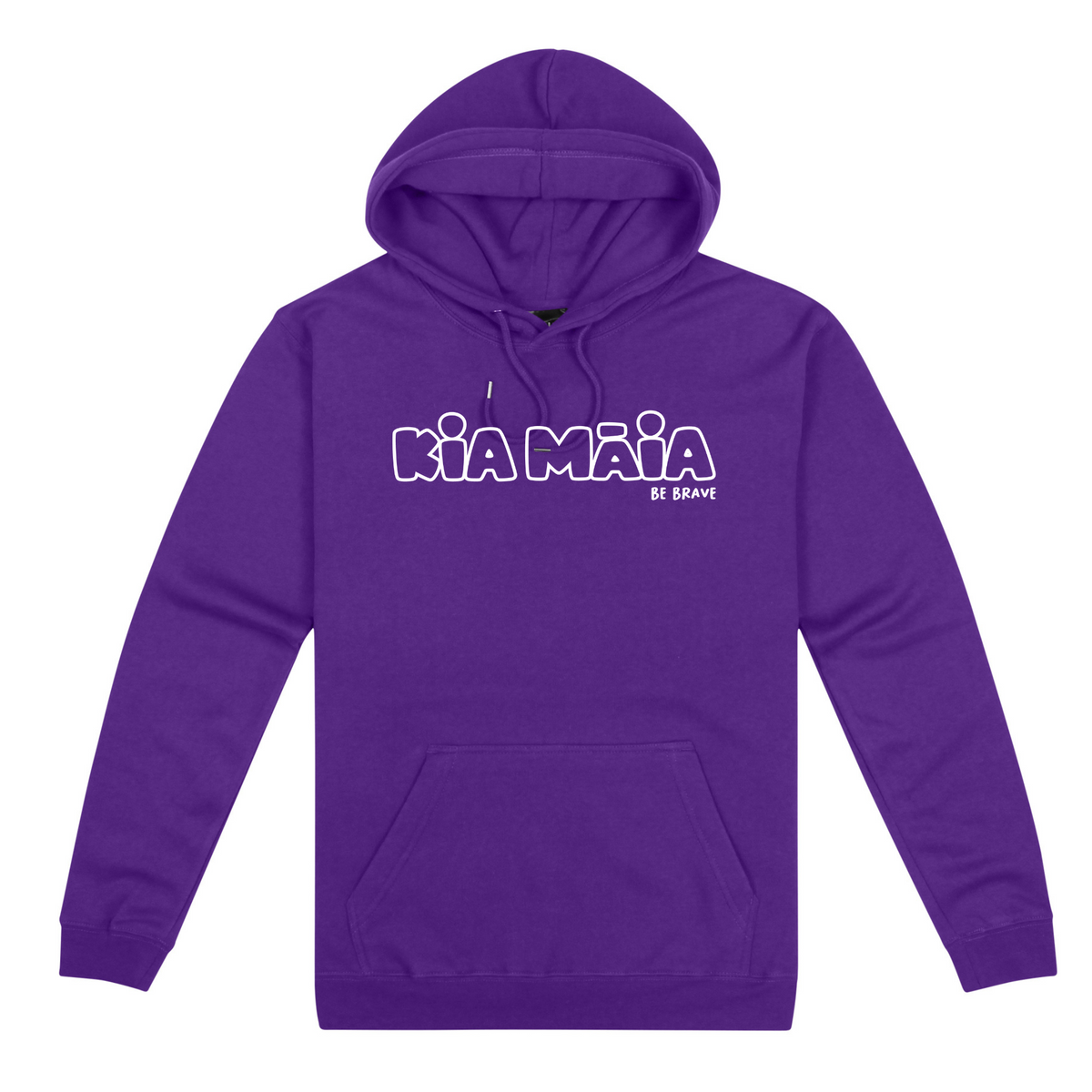 Kia Māia White Outline Hoodie