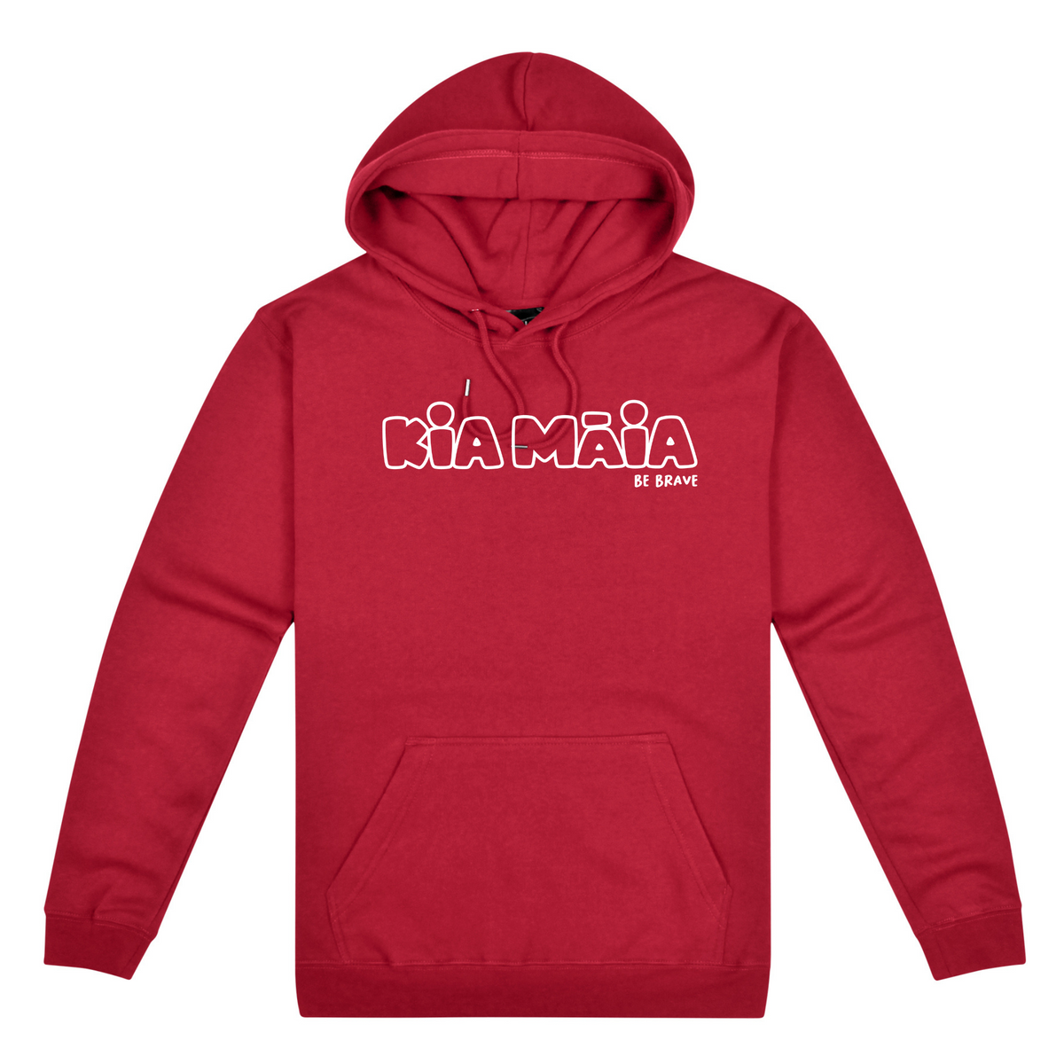 Kia Māia White Outline Hoodie