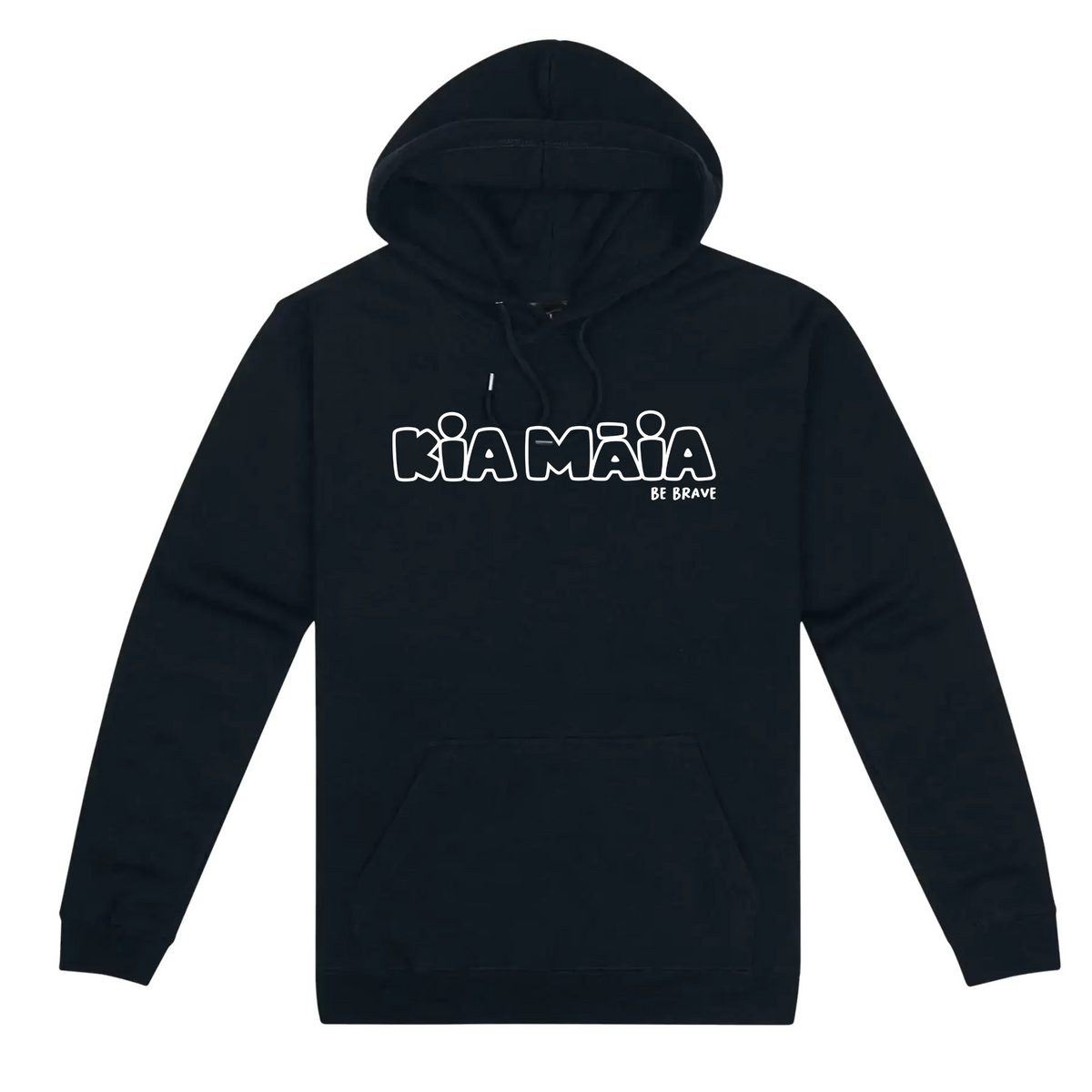 Kia Māia White Outline Hoodie