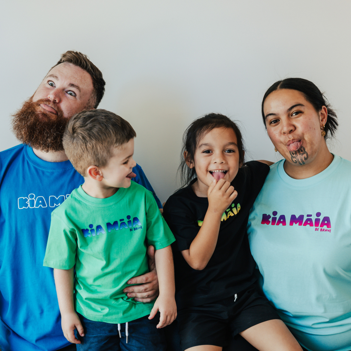 Kia Māia Blue Ombre Short Sleeved T Shirt