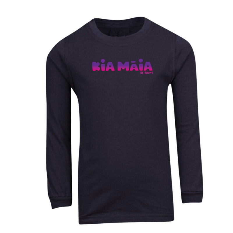 Kia Māia Purple Ombre Long Sleeved T Shirt