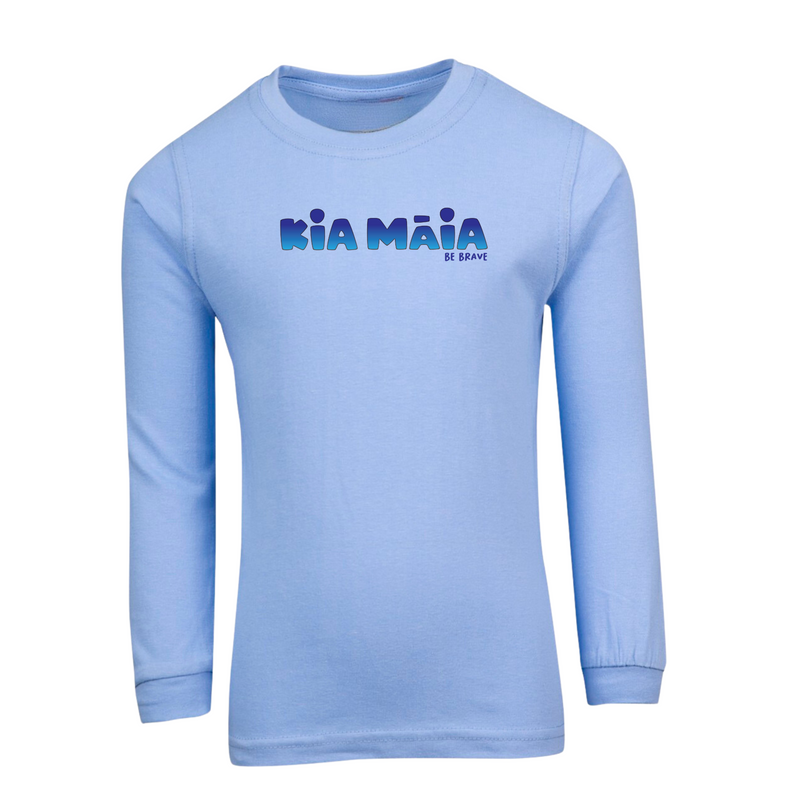Kia Māia Blue Ombre Long Sleeved T Shirt