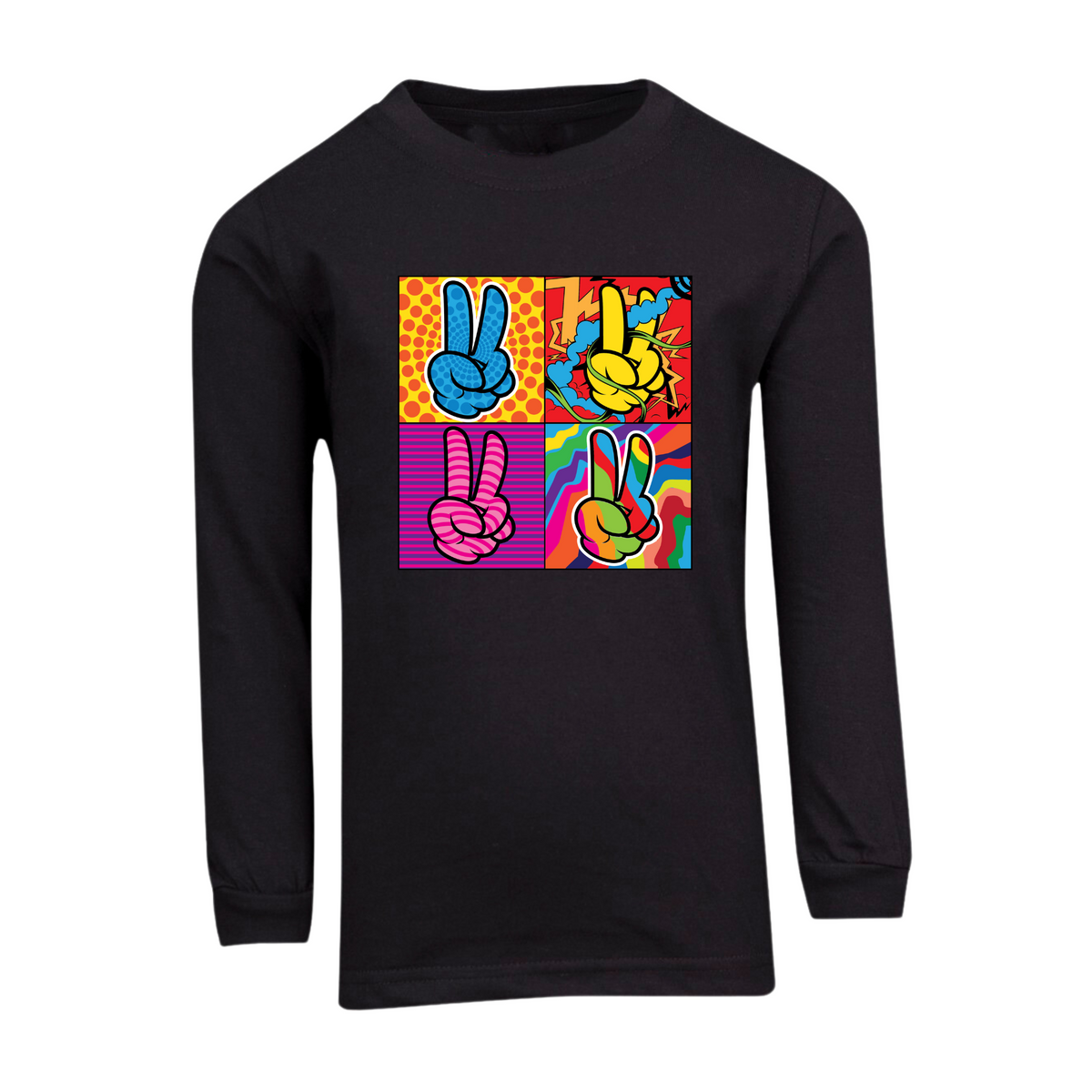 Peace Pop Art Long Sleeved T Shirt