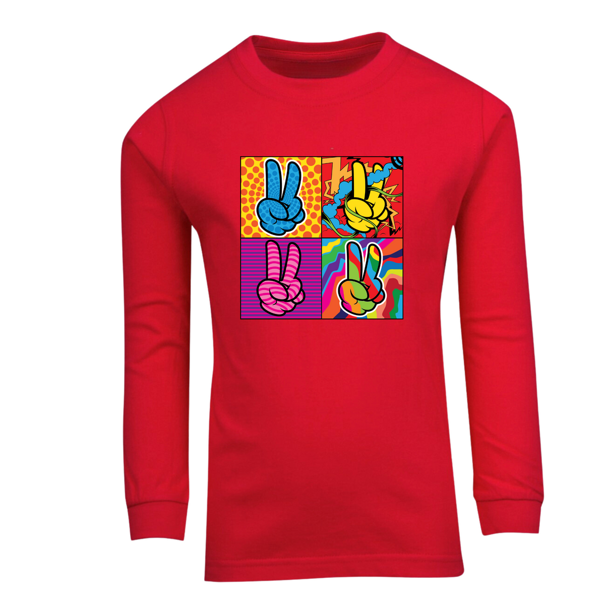 Peace Pop Art Long Sleeved T Shirt