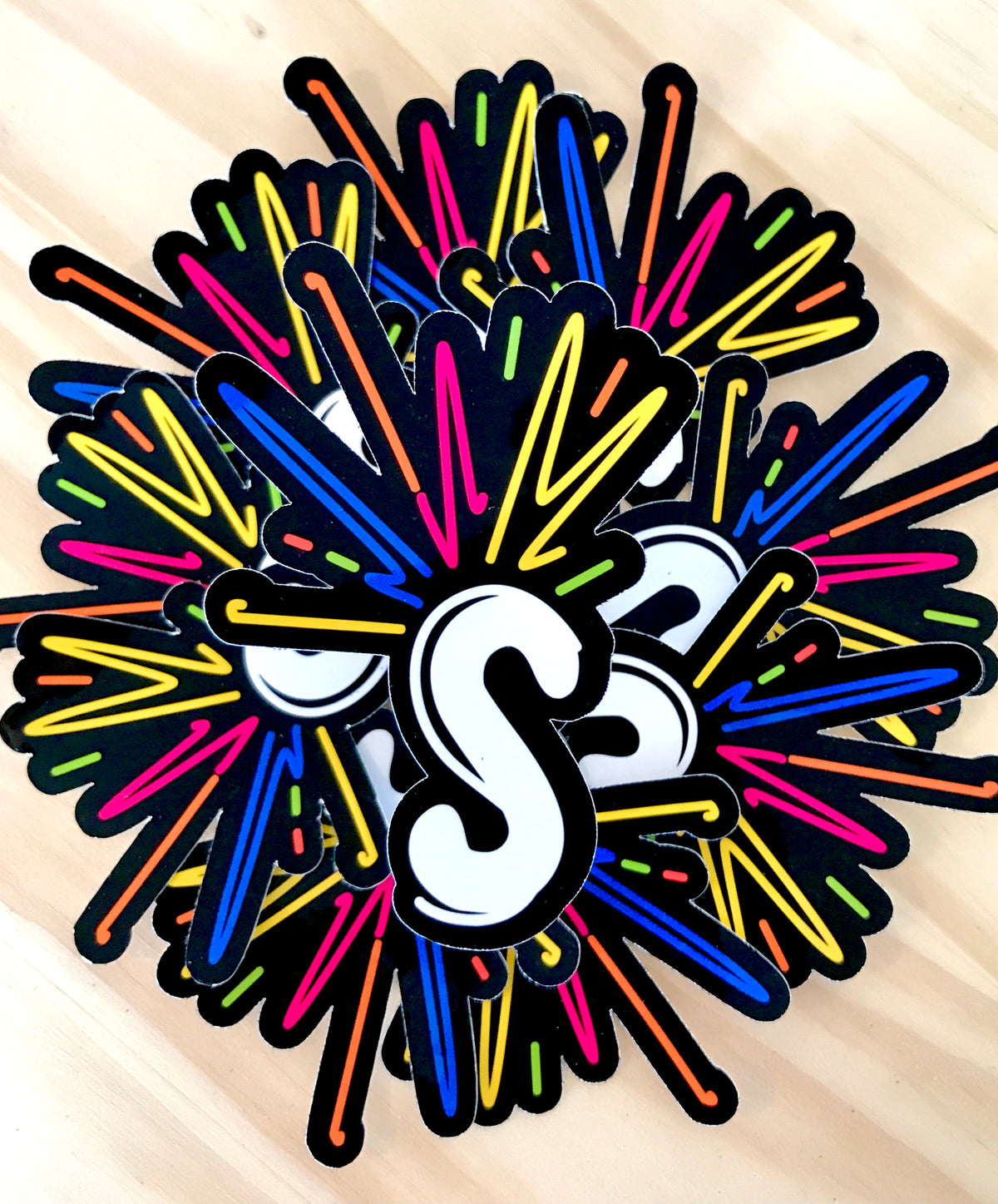 Spinkle burst die cut waterproof vinyl sticker